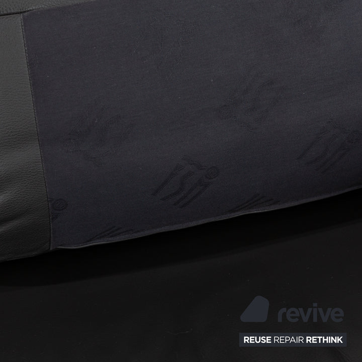 FSM Easy FSM Leather Three Seater Grey Manual Function Sofa Couch