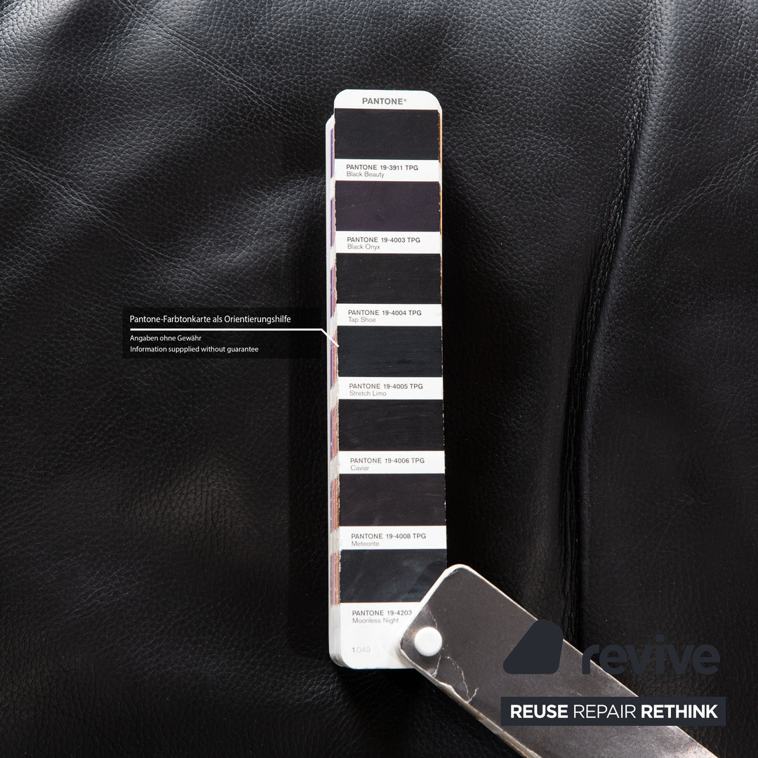 FSM Easy FSM Leder Zweisitzer Schwarz manuelle Funktion Sofa Couch