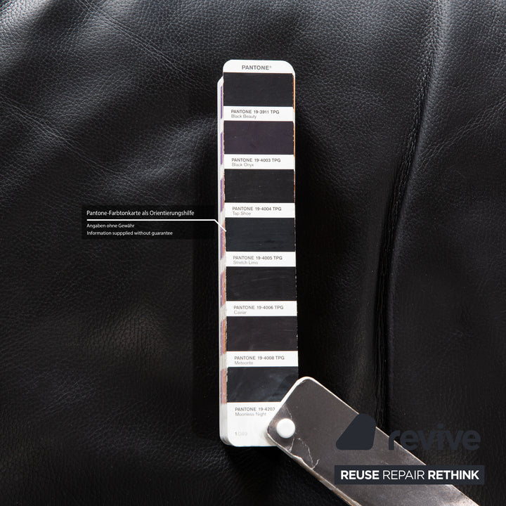 FSM Easy FSM Leder Zweisitzer Schwarz manuelle Funktion Sofa Couch