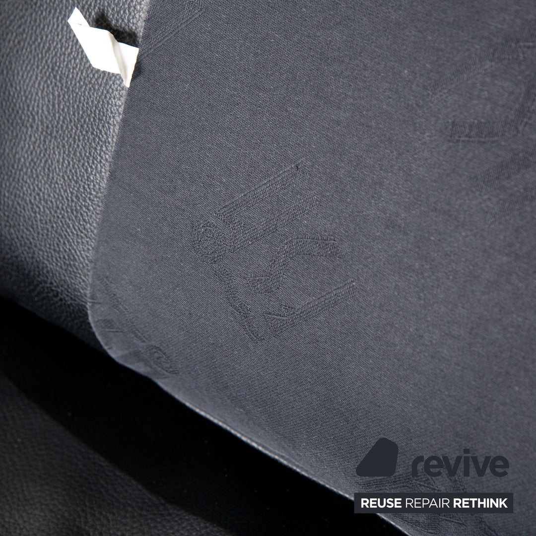 FSM Easy FSM Leder Zweisitzer Schwarz manuelle Funktion Sofa Couch