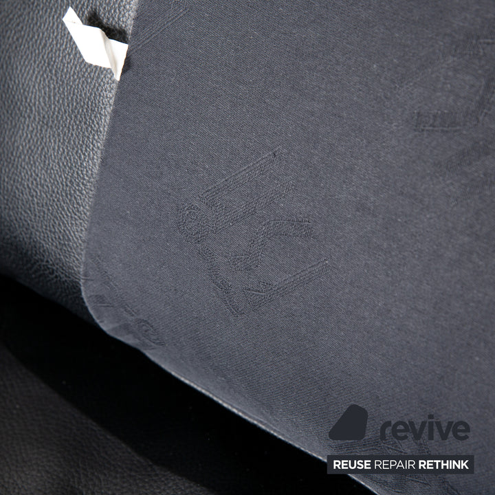FSM Easy FSM Leder Zweisitzer Schwarz manuelle Funktion Sofa Couch