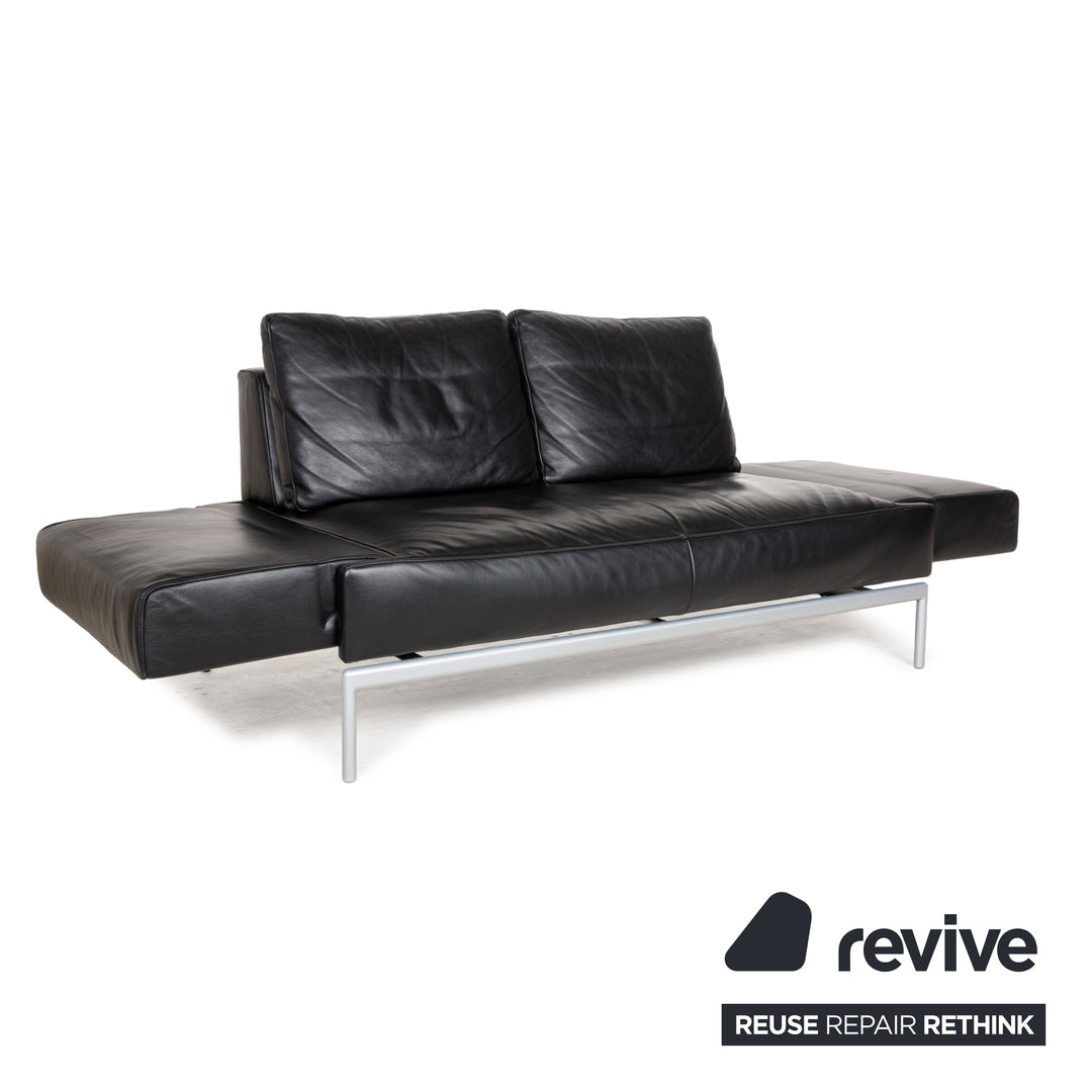 FSM Easy FSM Leder Zweisitzer Schwarz manuelle Funktion Sofa Couch