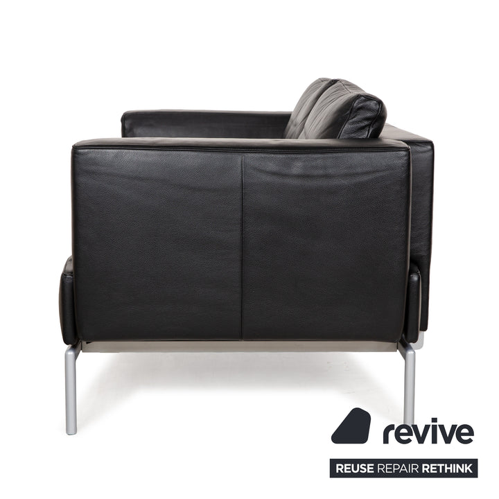 FSM Easy FSM Leder Zweisitzer Schwarz manuelle Funktion Sofa Couch