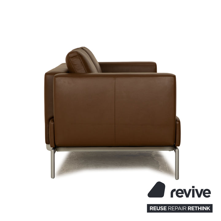 FSM Easy Leder Zweisitzer Braun Sofa Couch manuelle Funktion