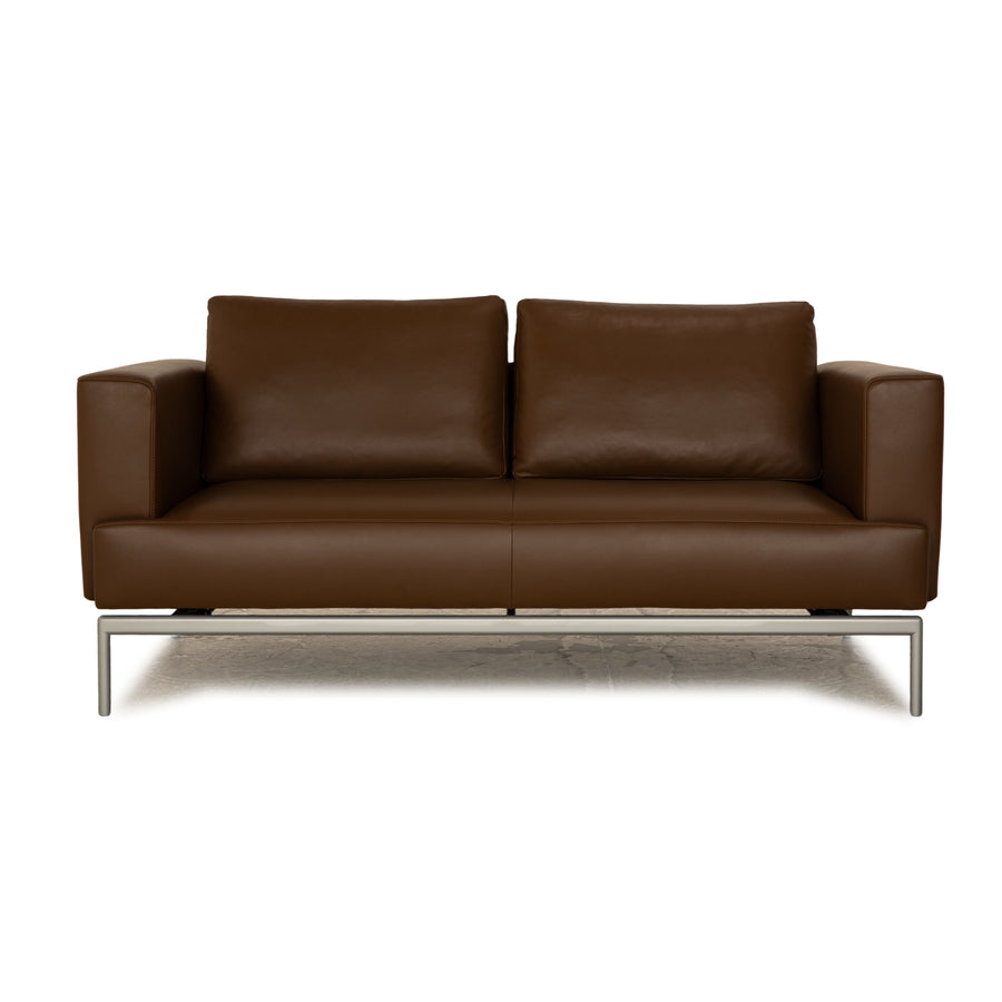 FSM Easy Leather Two Seater Brown Sofa Couch manual function