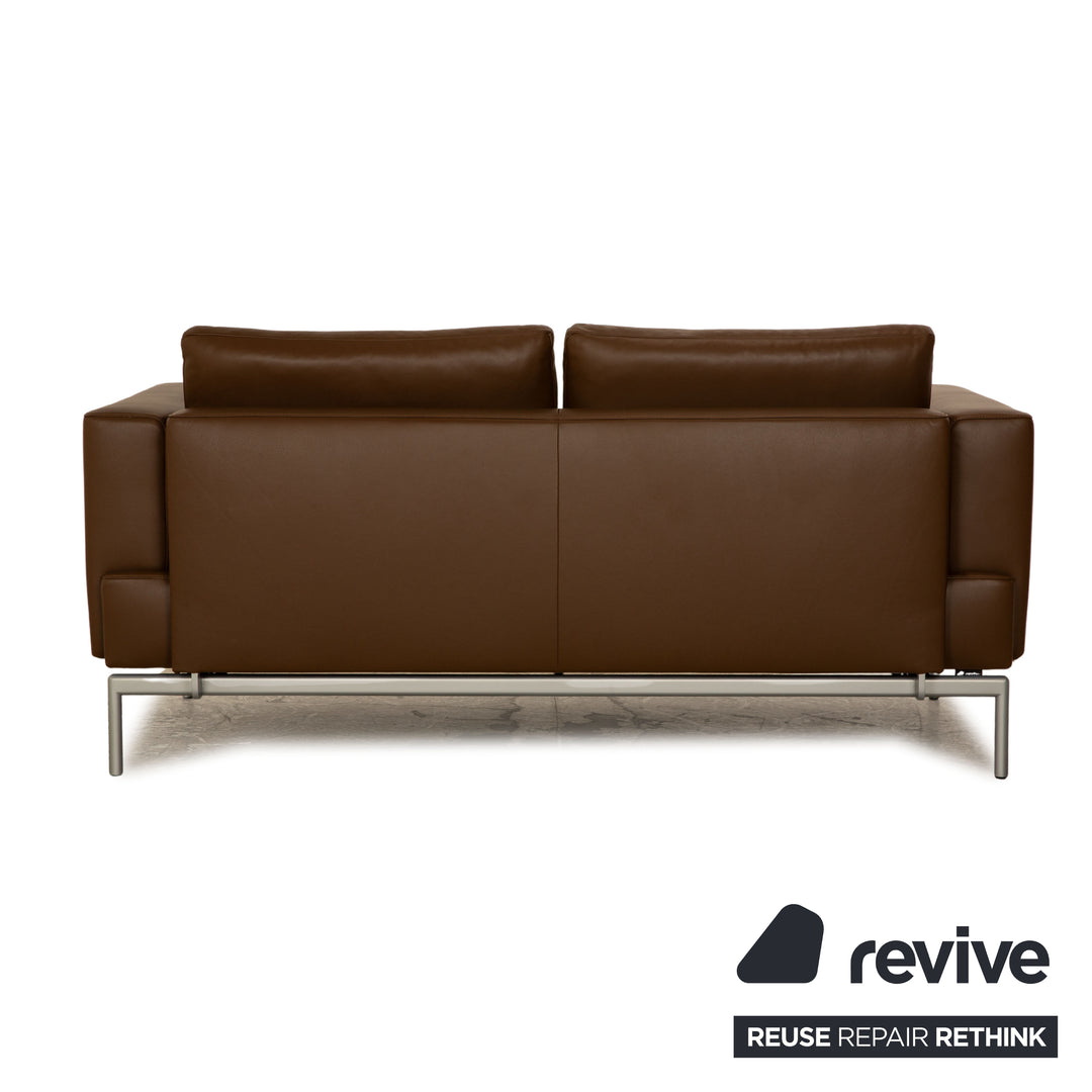 FSM Easy Leder Zweisitzer Braun Sofa Couch manuelle Funktion