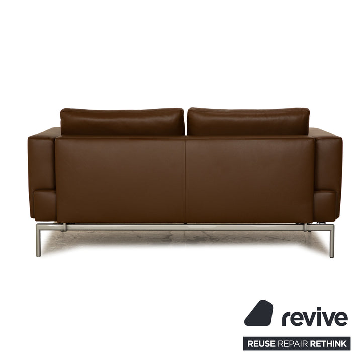 FSM Easy Leder Zweisitzer Braun Sofa Couch manuelle Funktion