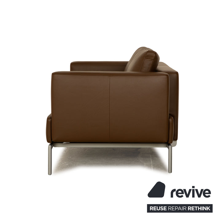FSM Easy Leder Zweisitzer Braun Sofa Couch manuelle Funktion