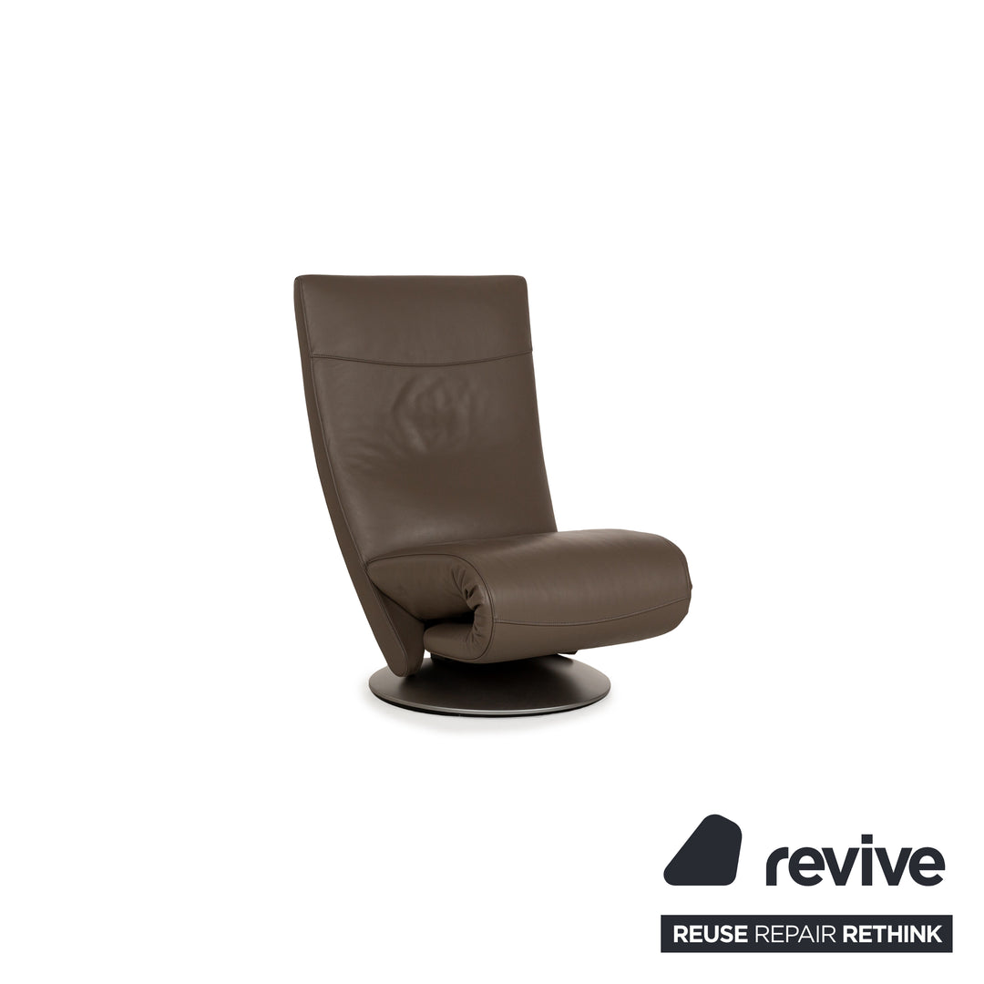 FSM Evolo Leather Armchair Brown Brown-Gray Electric Function