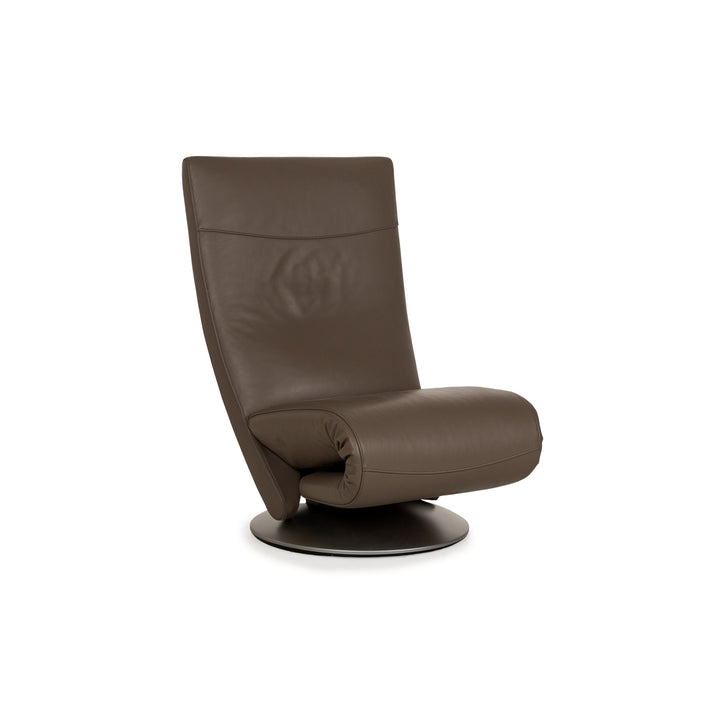 Fauteuil en cuir FSM Evolo marron marron gris fonction électrique