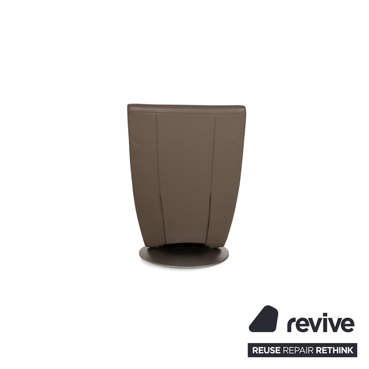 FSM Evolo Leather Armchair Brown Brown-Gray Electric Function