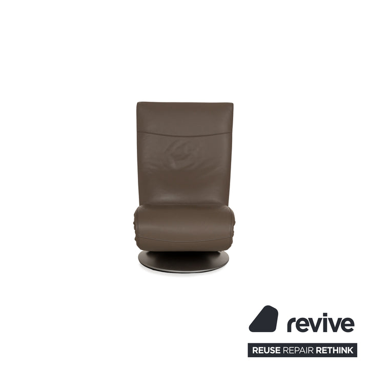 FSM Evolo Leather Armchair Brown Brown-Gray Electric Function