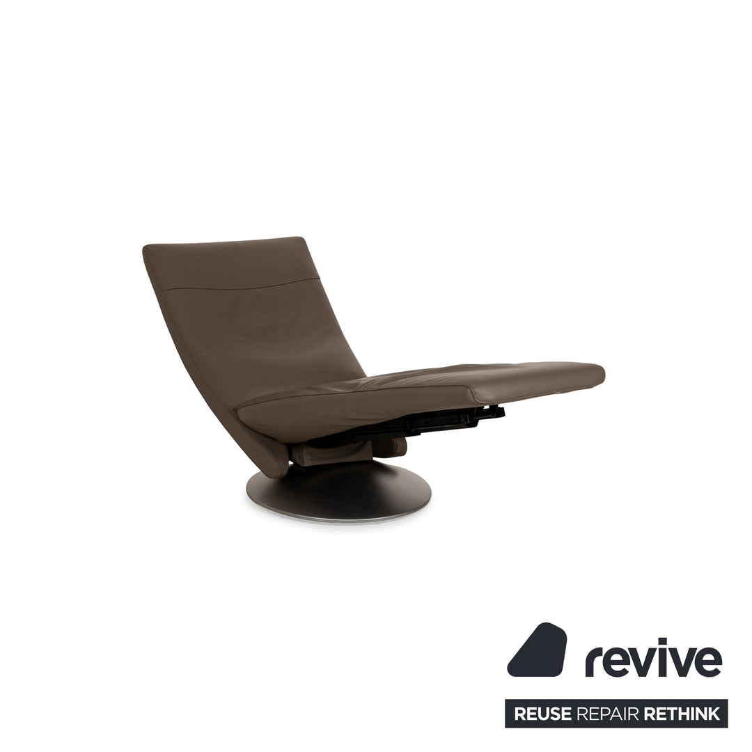 FSM Evolo Leather Armchair Brown Brown-Gray Electric Function