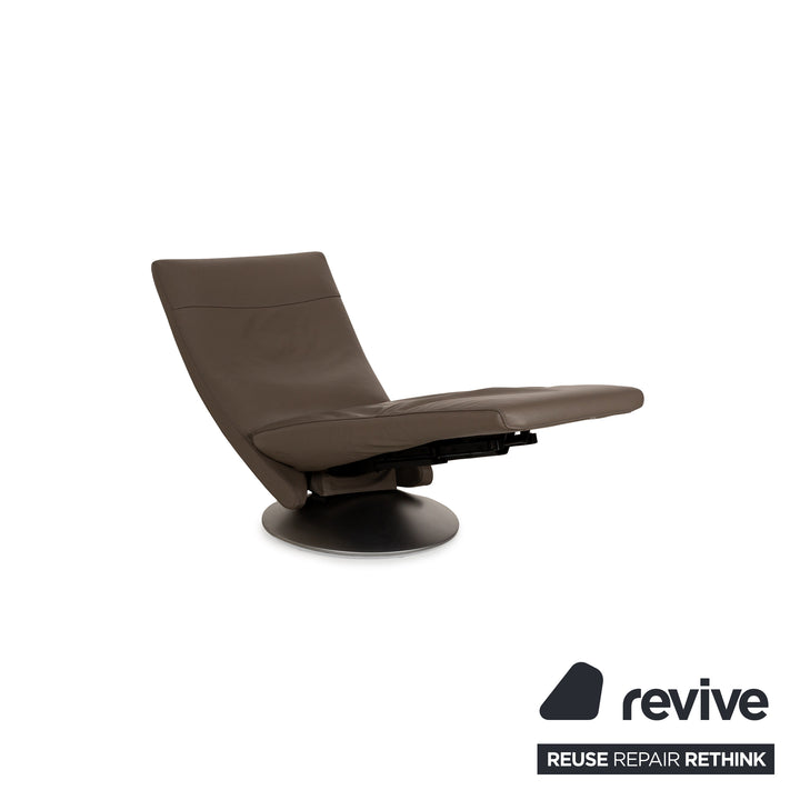 FSM Evolo Leather Armchair Brown Brown-Gray Electric Function