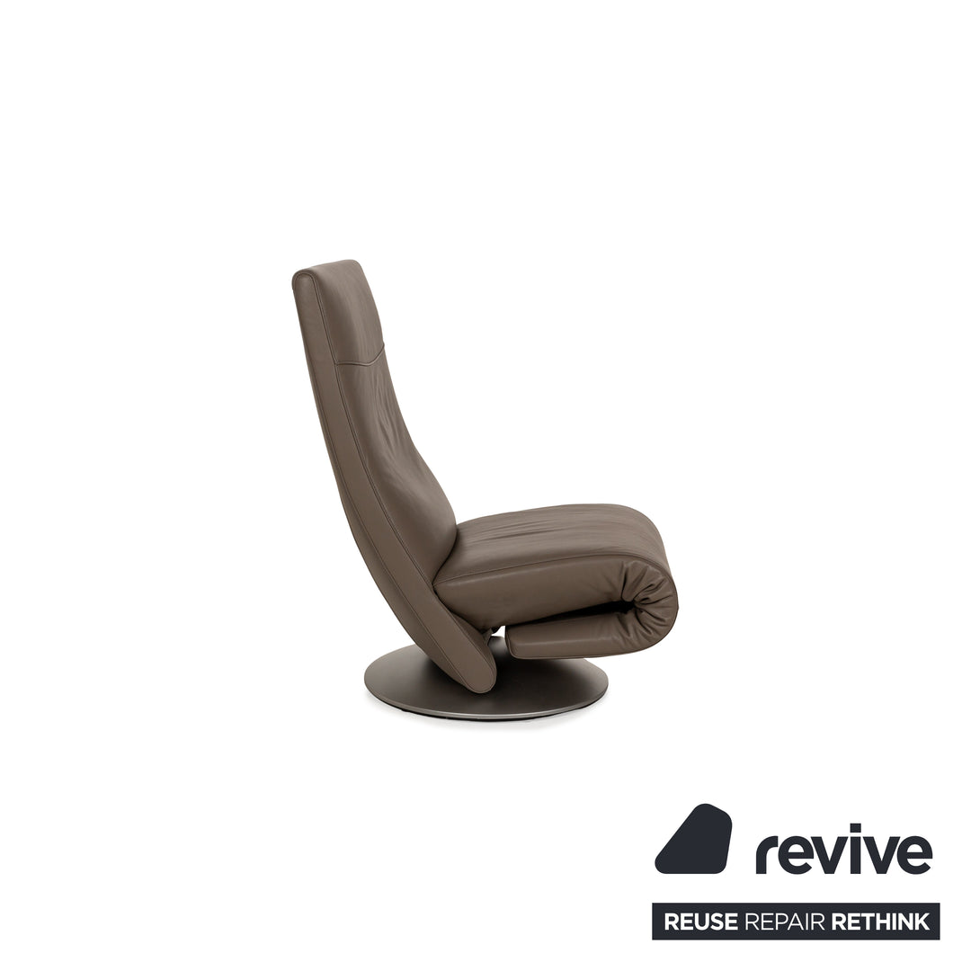 FSM Evolo Leather Armchair Brown Brown-Gray Electric Function