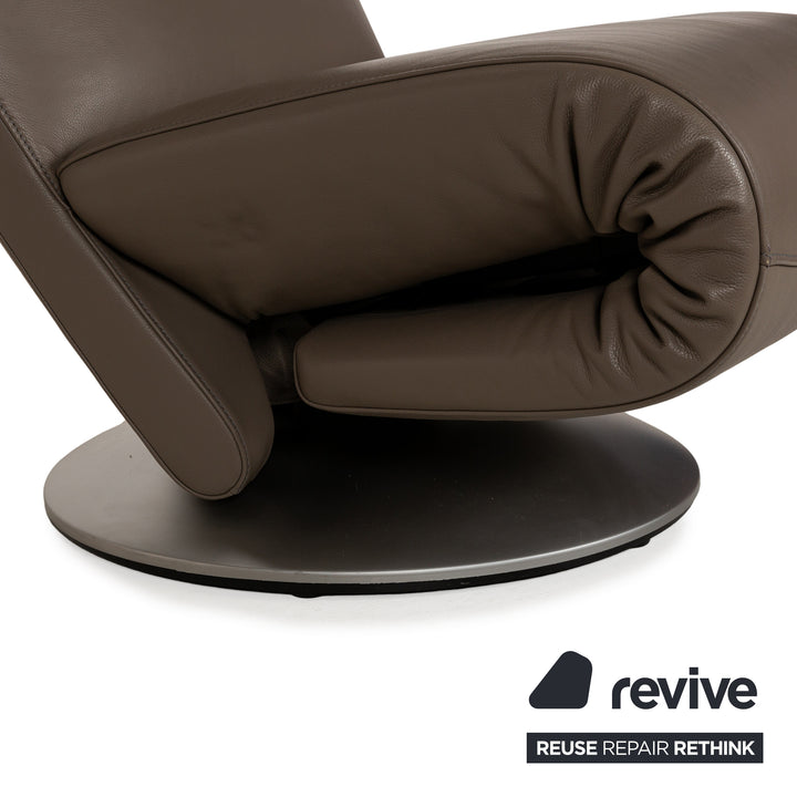 FSM Evolo Leather Armchair Brown Brown-Gray Electric Function