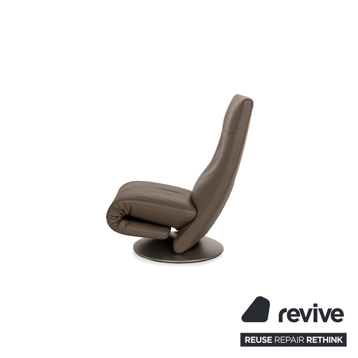 FSM Evolo Leather Armchair Brown Brown-Gray Electric Function