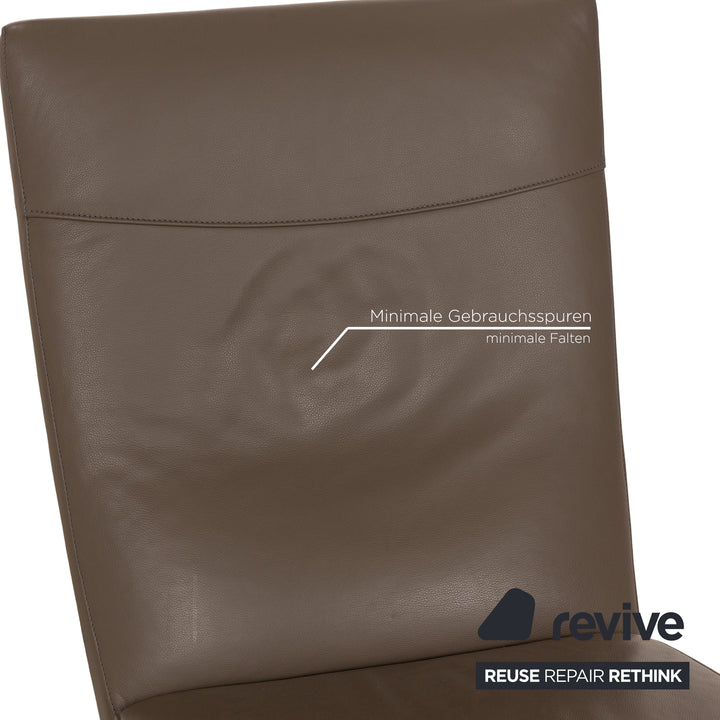 FSM Evolo Leather Armchair Brown Brown-Gray Electric Function