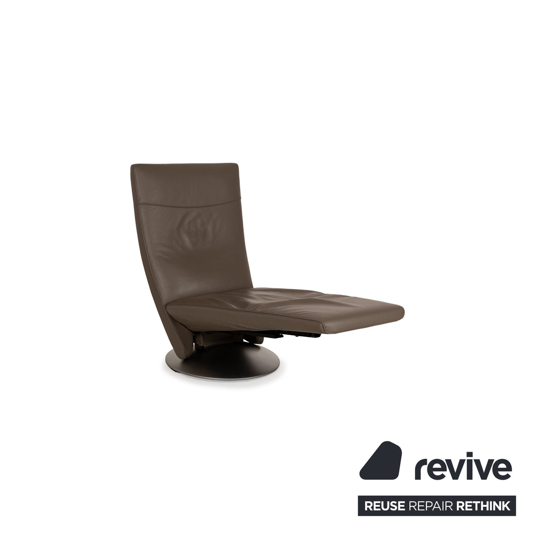 FSM Evolo Leather Armchair Brown Brown-Gray Electric Function
