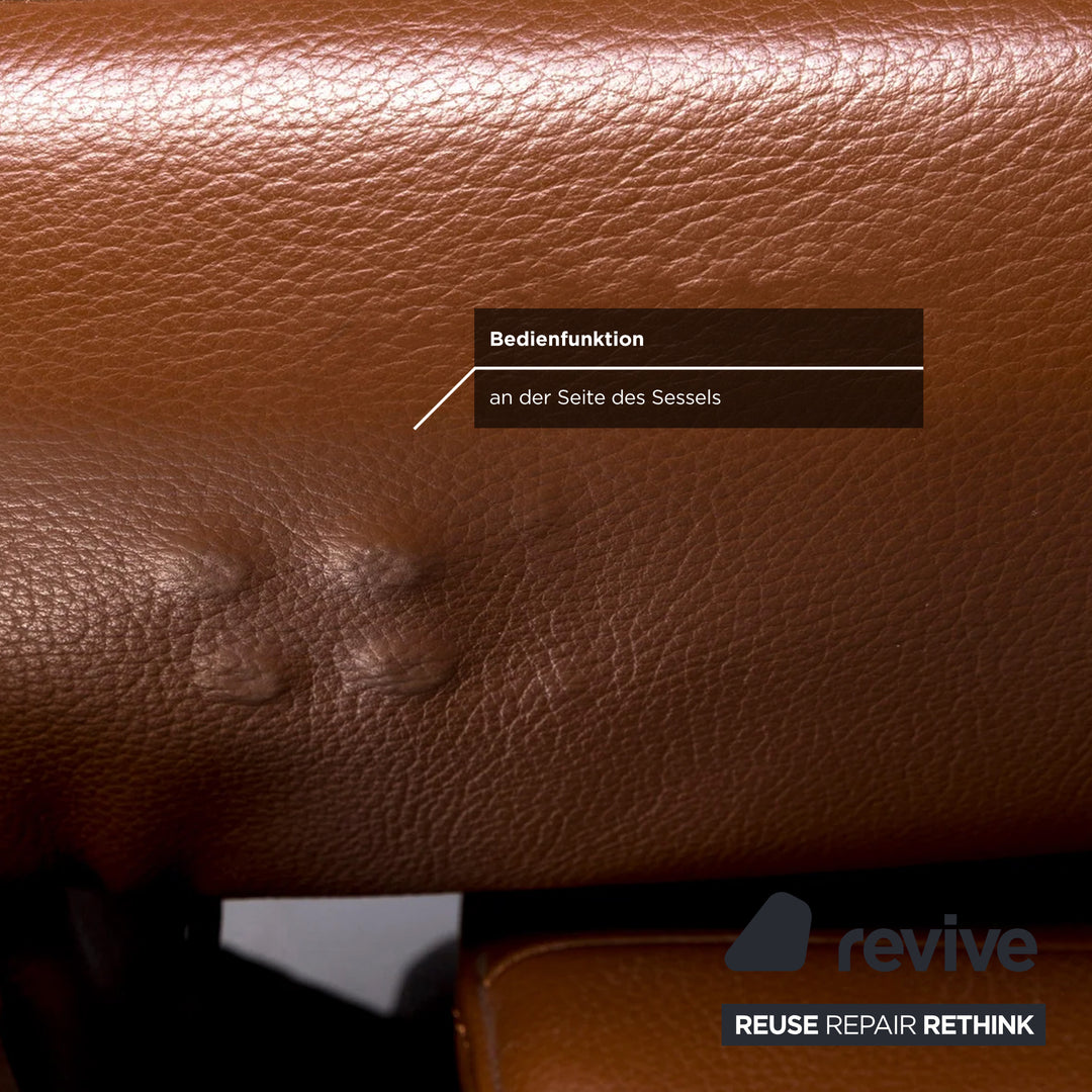 FSM Evolo Leder Sessel Braun Chrom elektrische Relax Funktion