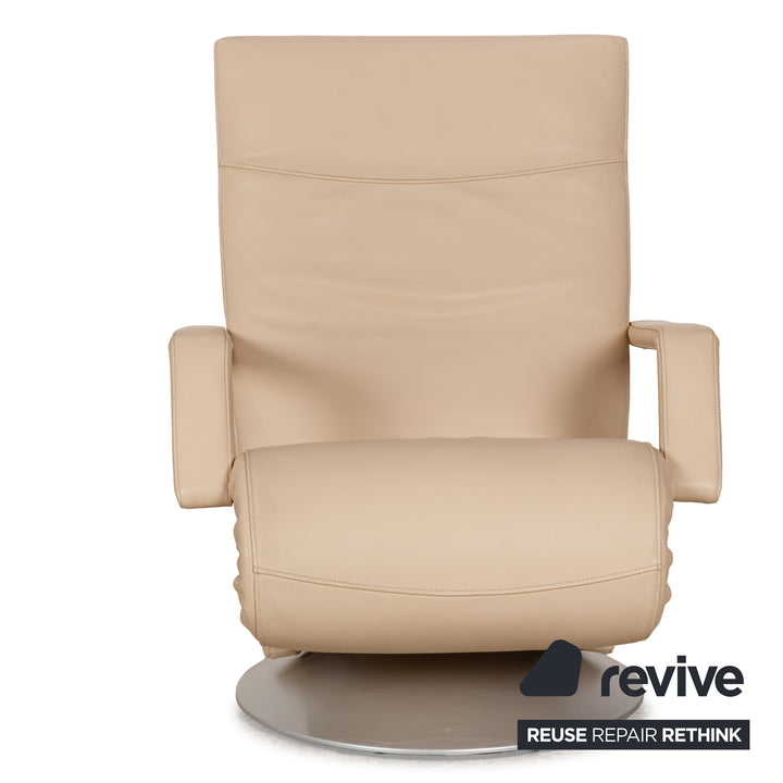 Fauteuil en cuir FSM Evolo crème