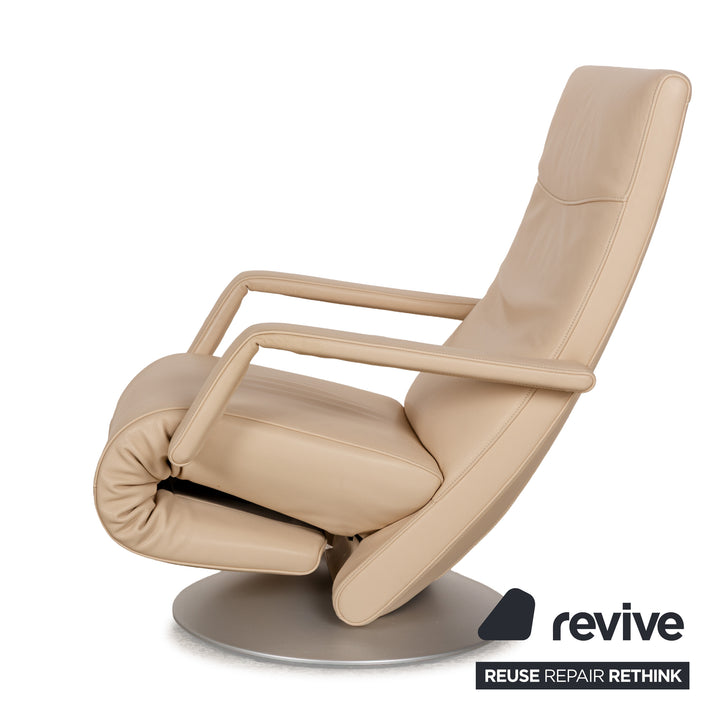 Fauteuil en cuir FSM Evolo crème