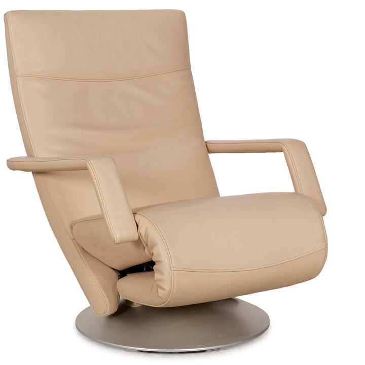 Fauteuil en cuir FSM Evolo Crème sans fonction de réglage