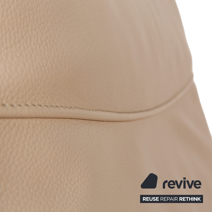 Fauteuil en cuir FSM Evolo crème