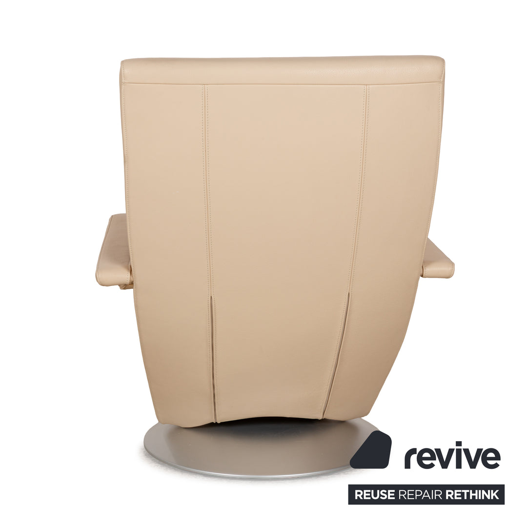 Fauteuil en cuir FSM Evolo crème