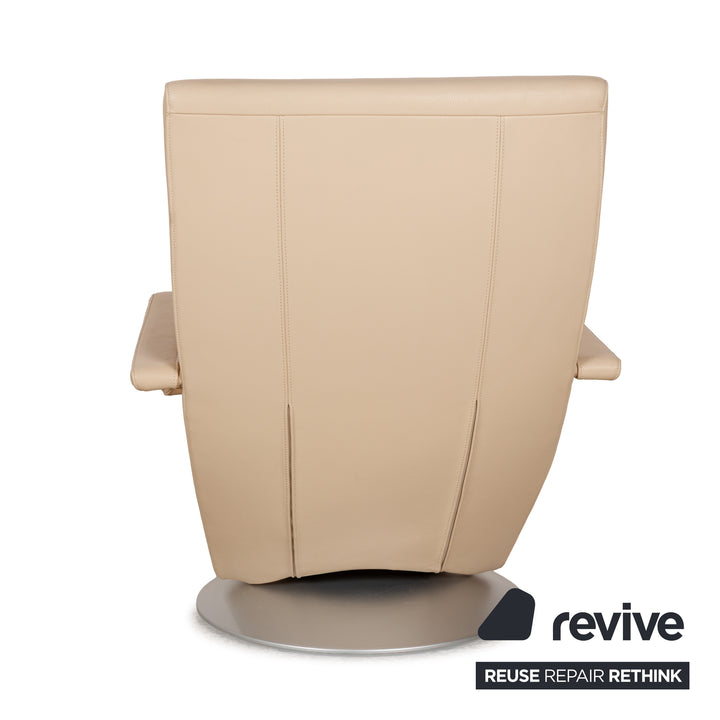 Fauteuil en cuir FSM Evolo crème
