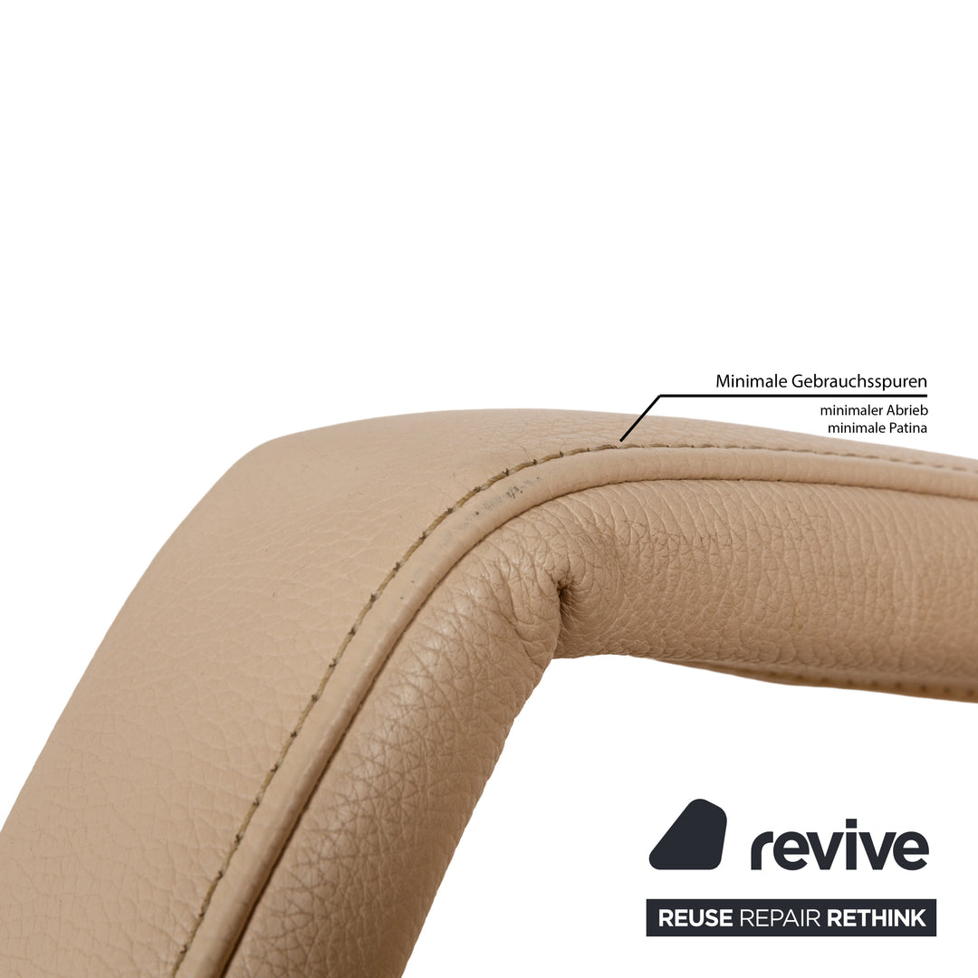 Fauteuil en cuir FSM Evolo crème