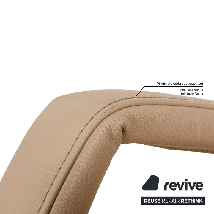 Fauteuil en cuir FSM Evolo crème