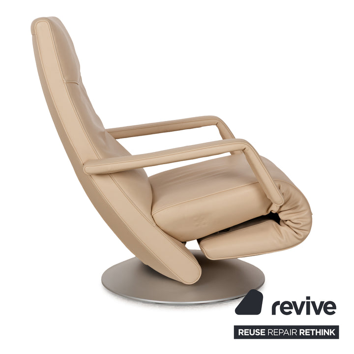 Fauteuil en cuir FSM Evolo crème