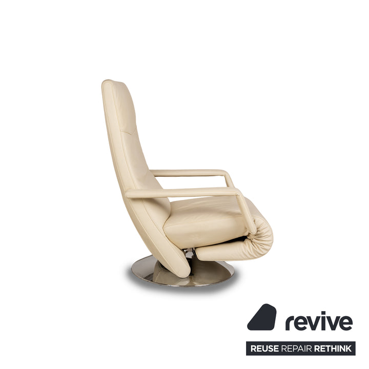 FSM Evolo leather armchair cream electric function relaxation function