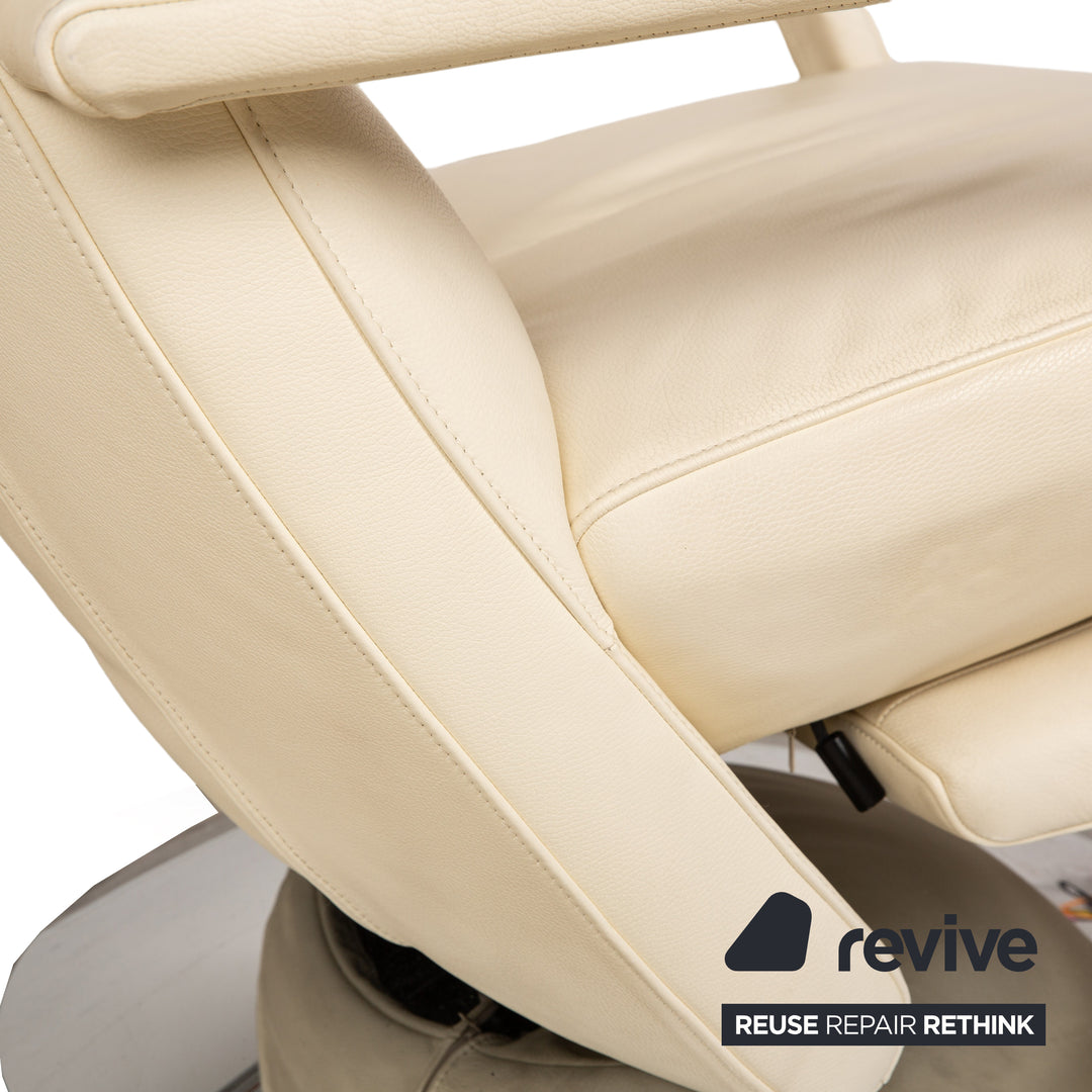 FSM Evolo leather armchair cream electric function relaxation function