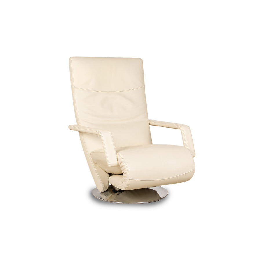 FSM Evolo leather armchair cream electric function relaxation function