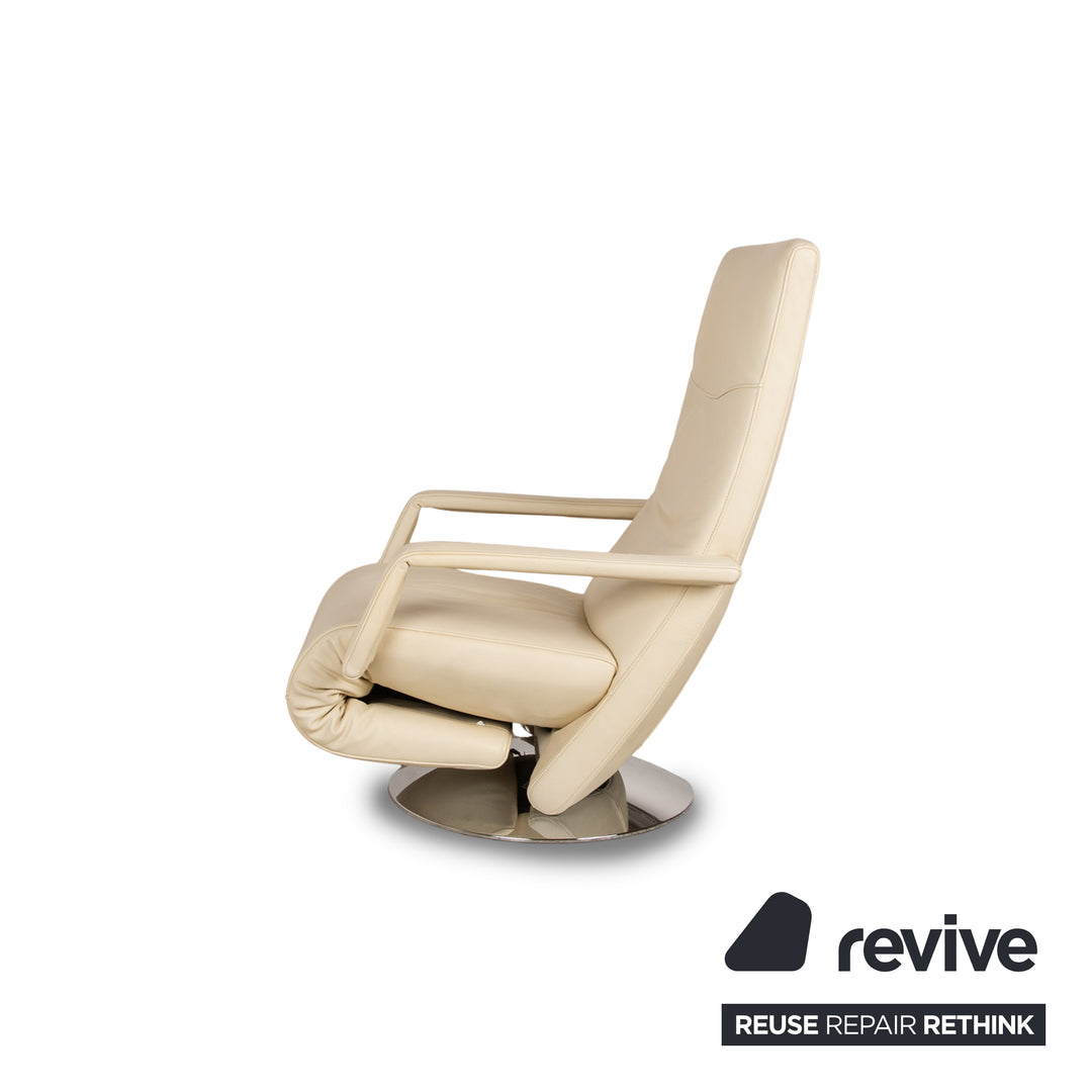 FSM Evolo leather armchair cream electric function relaxation function