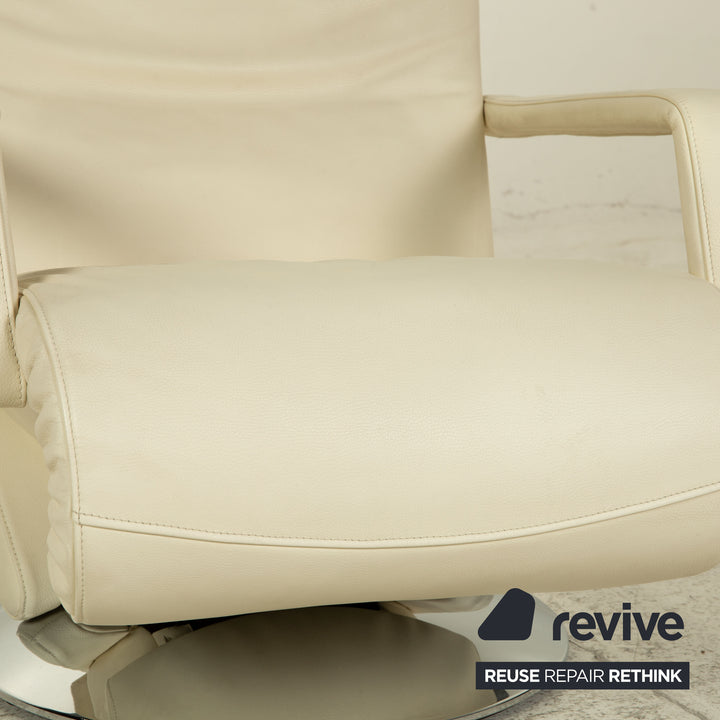 FSM Evolo Leder Sessel Creme elektrische Funtkion Relaxfunktion