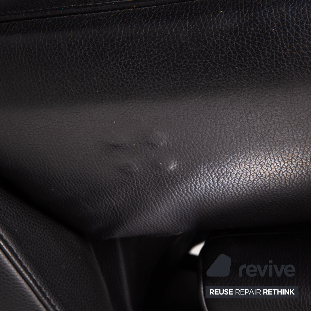 Fauteuil en cuir FSM Evolo noir fonction électrique fonction de relaxation fauteuil de relaxation rotatif