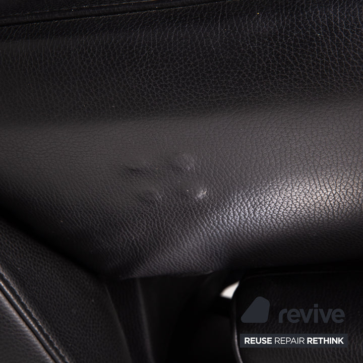 Fauteuil en cuir FSM Evolo noir fonction électrique fonction de relaxation fauteuil de relaxation rotatif