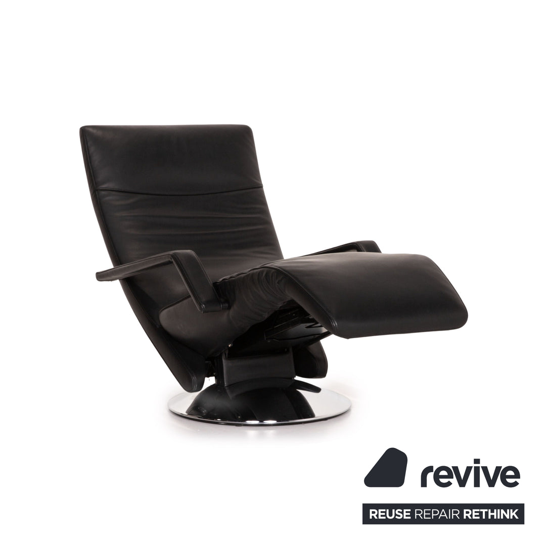 FSM Evolo Leder Sessel Schwarz Elektrische Funktion Relaxfunktion Relaxsessel drehbar
