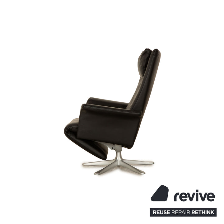 FSM Filou Leather Armchair Black Manual Function Relaxation Chair
