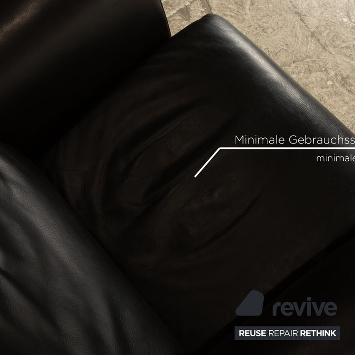 FSM Filou Leather Armchair Black Manual Function Relaxation Chair