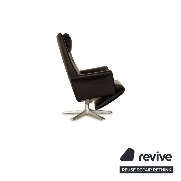 FSM Filou Leather Armchair Black Manual Function Relaxation Chair