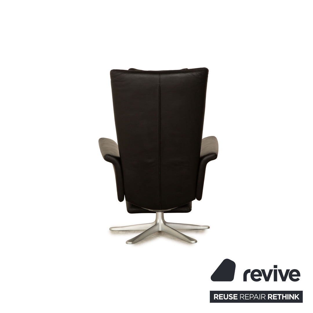 FSM Filou Leather Armchair Black Manual Function Relaxation Chair