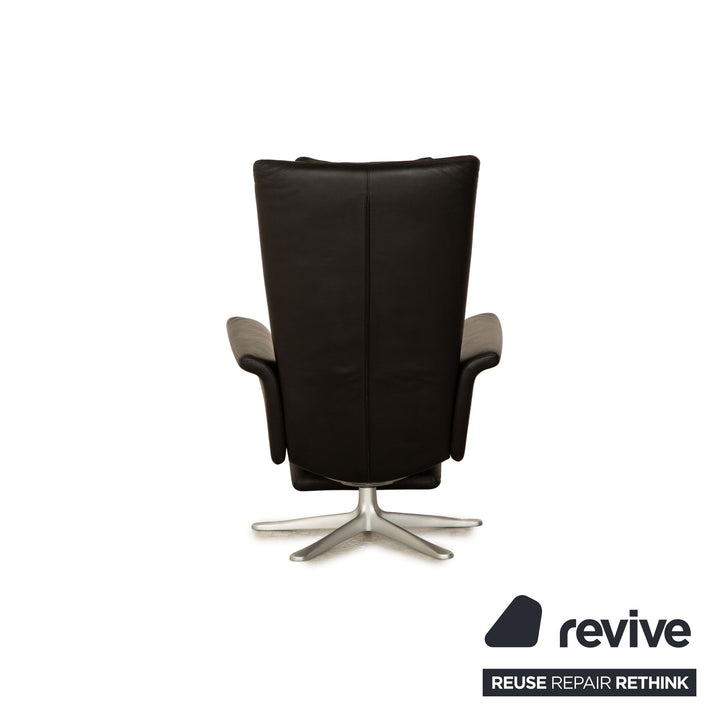 FSM Filou Leather Armchair Black Manual Function Relaxation Chair