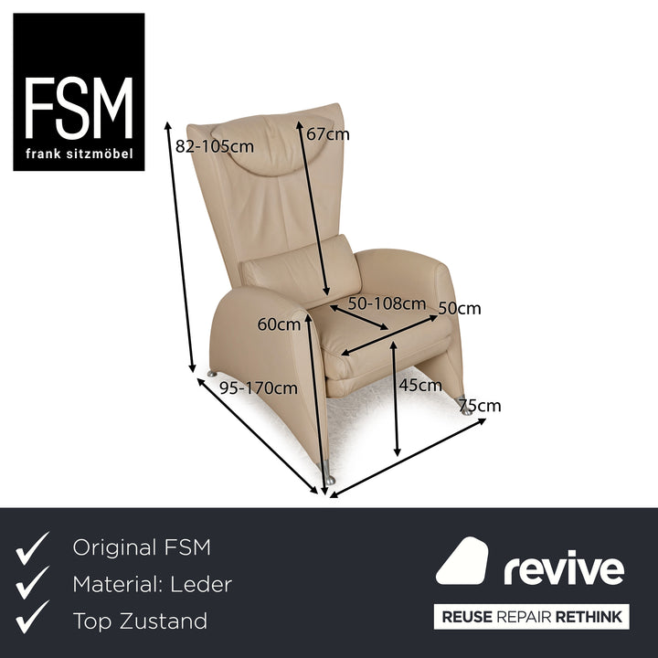 FSM Flux Leather Armchair Beige manual function