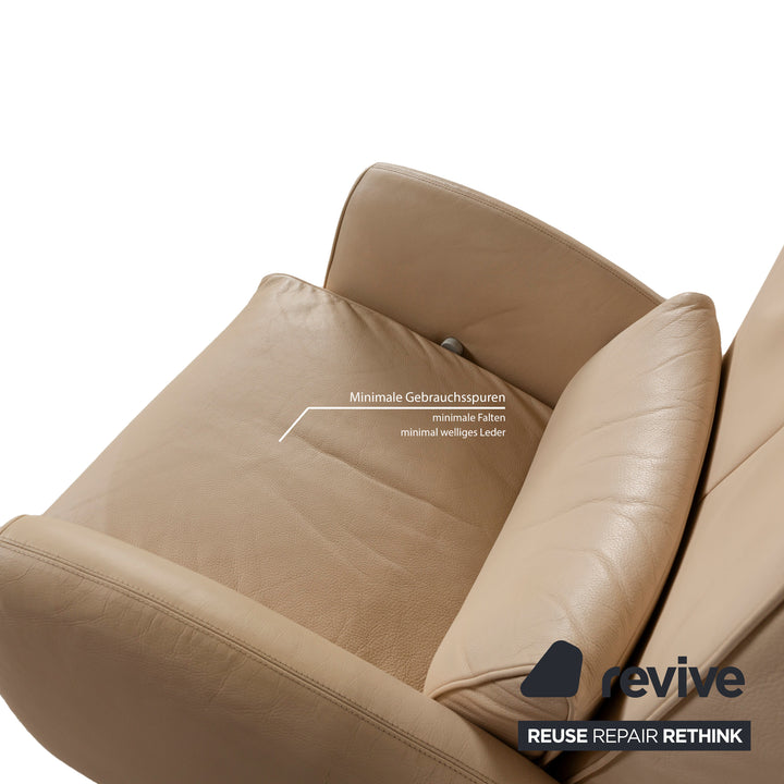 Fauteuil FSM Flux Cuir Beige fonction manuelle