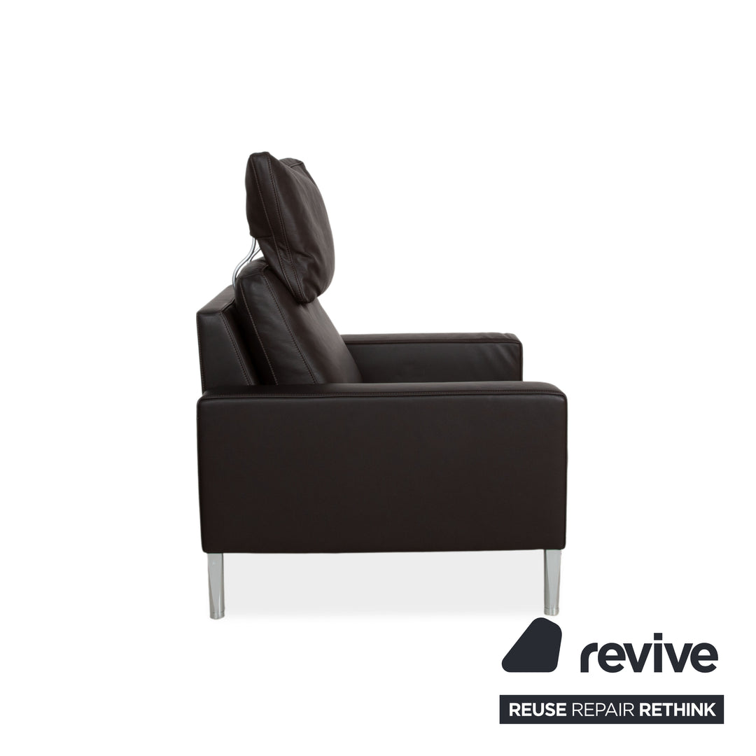 FSM Leder Sessel Braun Dunkelbraun