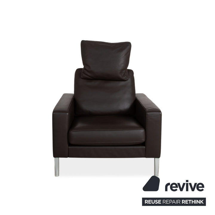 FSM Leder Sessel Braun Dunkelbraun